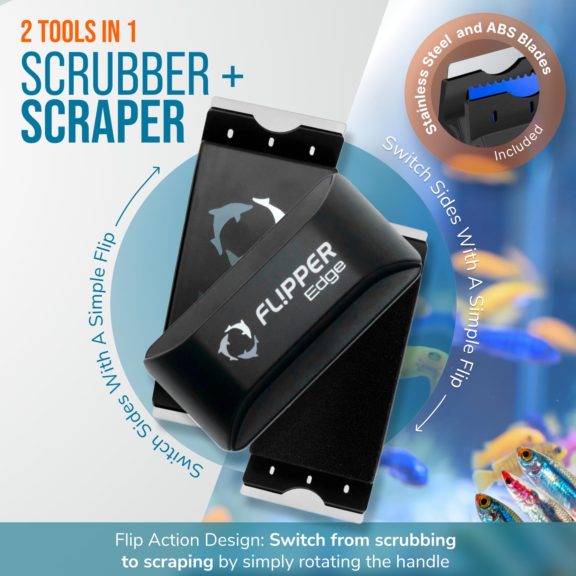 Amazon.com : Flipper Edge 2-in-1 Scrubber Scraper Floating